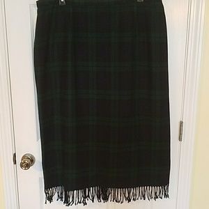 New Briggs wool plaid skirt plus size 24